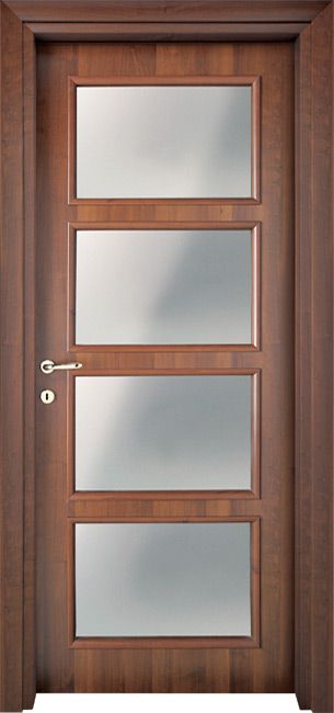 Porta interna in legno Linea Basic Mod 532 4 RETTANGOLI VETRO